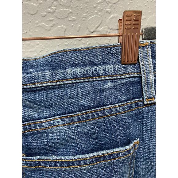 Current Elliot High Waist Denim Pencil Skirt Distressed  Sz 29 Blue - Picture 7 of 8